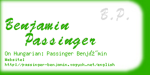 benjamin passinger business card